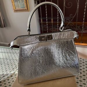 Silver Handbag Shoulder or Tote option